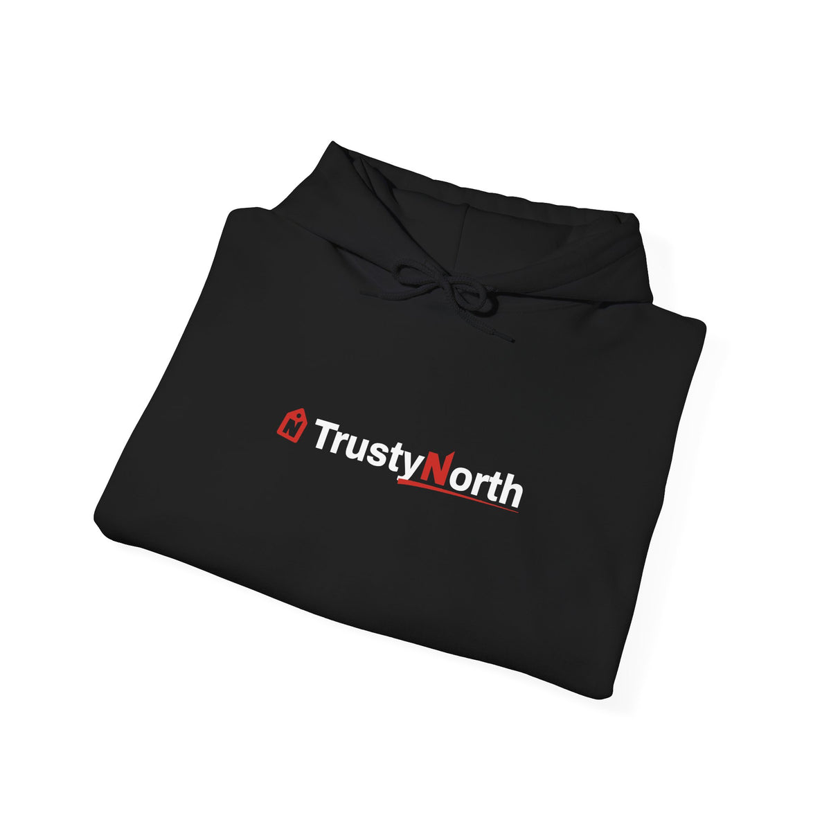 TrustyNorth Heavyweight Wordmark Hoodie, Black (2XL-5XL), Printed in Canada