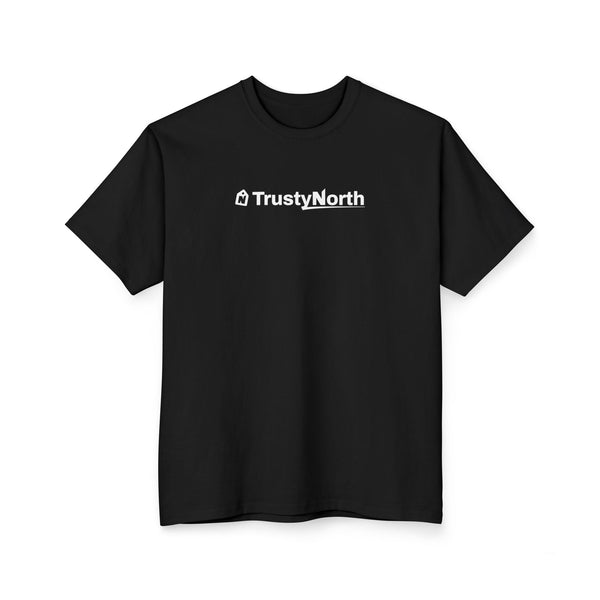 TrustyNorth tall t-shirt in Black, front view, sizes XLT to 3XLT