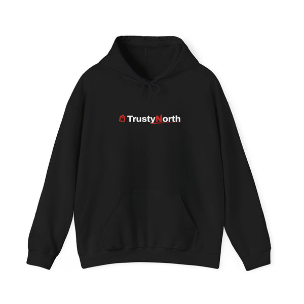 TrustyNorth Heavyweight Wordmark Hoodie, Black (2XL-5XL), Printed in Canada