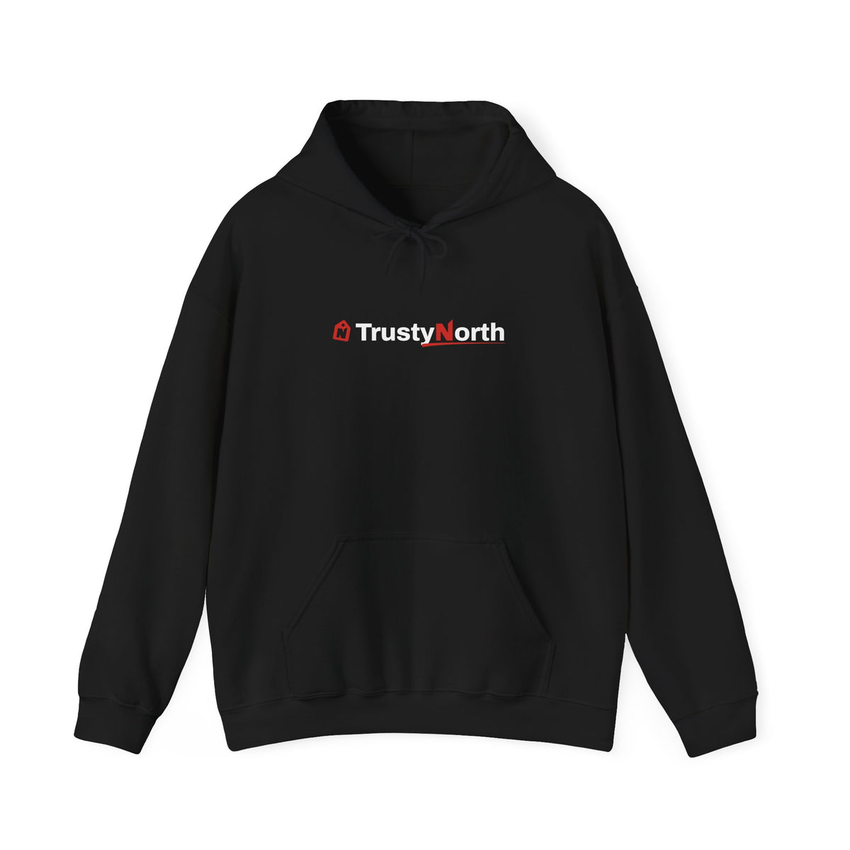 TrustyNorth Heavyweight Wordmark Hoodie, Black (2XL-5XL), Printed in Canada