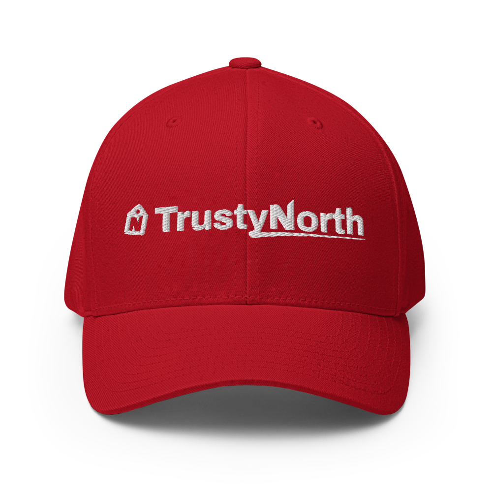 TrustyNorth Red Cap with white embroidered logo
